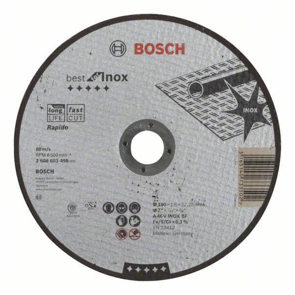 Bosch Trennscheibe gerade Best for Inox - Rapido A 46 V INOX BF, 180 mm, 1,6