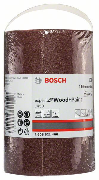 Bosch Schleifblatt J450 Expert for Wood and Paint, 115 mm x 5 m, G120