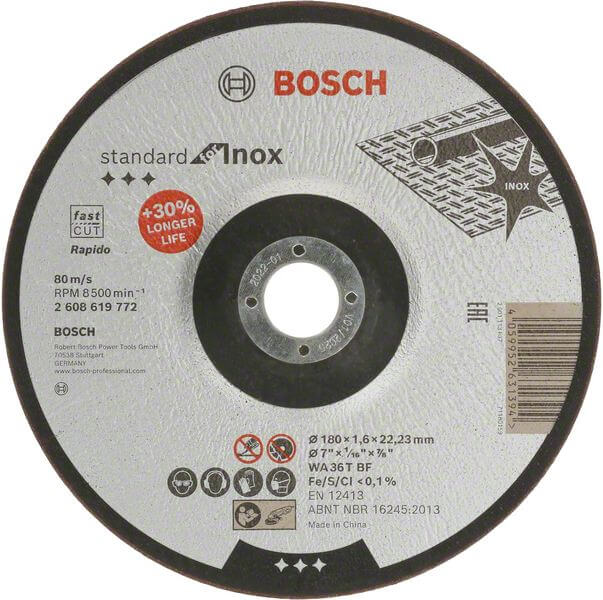 Bosch Standard for Inox Trennscheibe gekröpft, 180 mm