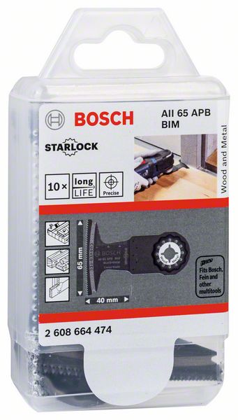 Bosch BIM Tauchsägeblatt AII 65 APB, Wood and Metal, 40 x 65 mm, 10er-Pack