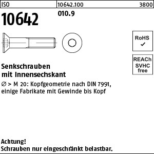 Senkschraube ISO 10642 010.9 M 24 x 240 VE=S