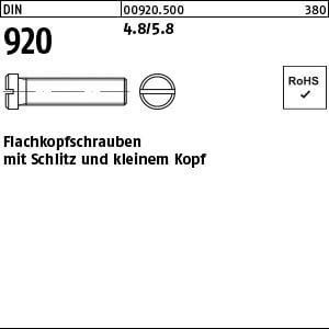 Flachkopfschraube DIN 920 4.8/5.8 M 5 x 25 VE=S