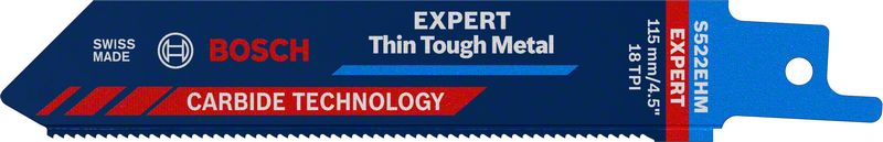 Bosch EXPERT ‘Thin Tough Metal’ S 522 EHM Säbelsägeblatt, 1 Stück. Für Säbelsägen