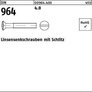 Linsen-Senkschraube DIN 964 4.8 M 5 x 35 VE=S