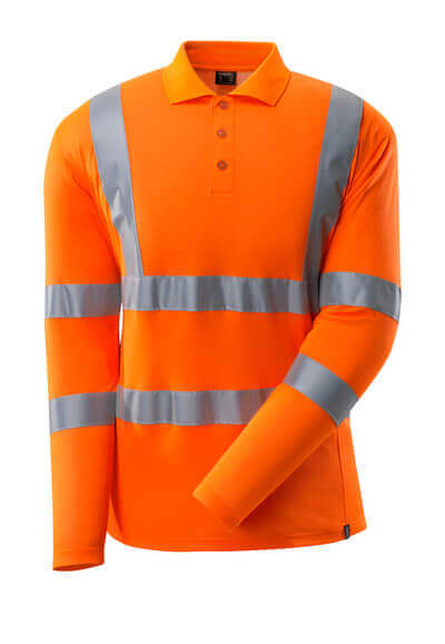 Mascot Polo-Shirt, lange Ärmel Polo-shirt Größe XL, hi-vis orange