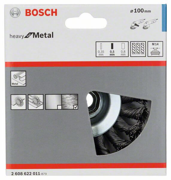 Bosch Kegelbürste  Heavy for Metal, gezopfter Stahldraht