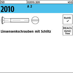 Linsensenkschraube ISO 2010 A 2 M 10 x 40 A 2 VE=K