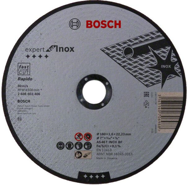 Bosch Trennscheibe gerade Expert for Inox - Rapido AS 46 T INOX BF, 180 mm, 1,6 mm