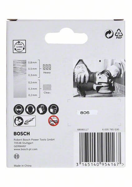 Bosch X-LOCK Topfbürste 75 mm, gewellte Messingbürsten