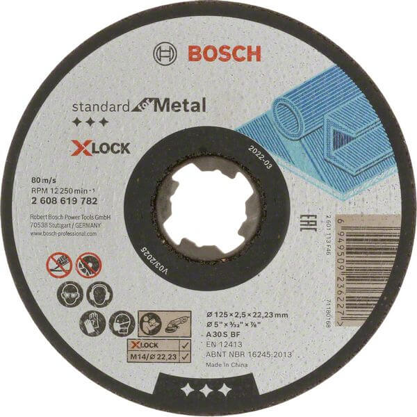 Bosch X-LOCK Standard for Metal Trennscheibe gerade, 125 mm