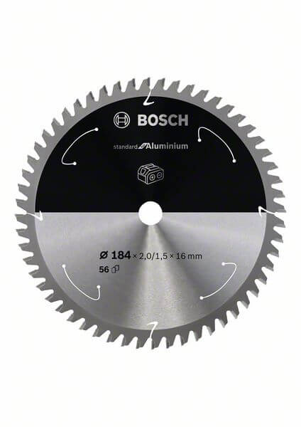 Bosch Akku-Kreissägeblatt Standard for Aluminium, 184 x 2/1,5 x 16, 56 Zähne