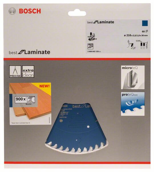 Bosch Kreissägeblatt Best for Laminate, 216 x 30 x 2,5 mm, 60